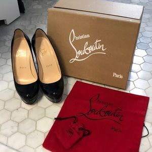 Christian Louboutin Bianca 140 Black Patent Heels